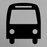 Signalisation - Autobus 1 - Moyen de transport -Plastique aluminium brossé gravé noir