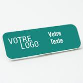 Épinglette - plastique gravé Celadon Green / Blanc - coins ronds - épingle