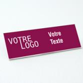 Épinglette - plastique gravé Claret / Blanc - coins carrés - épingle