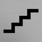 Signalisation - Escalier 1 - Plastique aluminium brossé gravé noir