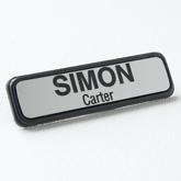 épinglette style 1, smooth silver gravure noir