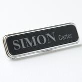 épinglette style 1, noir gravure argent