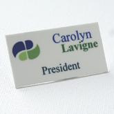 nametag white aluminum printed
