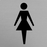 Signalisation - Toilettes - Femme 1 - Plastique aluminium brossé gravé noir