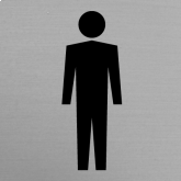 Signalisation - Toilettes - Homme 1 - Plastique aluminium brossé gravé noir