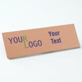 Name tag - color printed metal - aluminum brushed copper - square corners - magnetic
