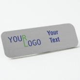 Name tag - color metal printed - brushed aluminum - round corners - magnetic