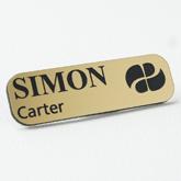 name tag european gold engraved black