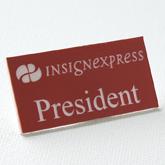 nametag crimson engraved white