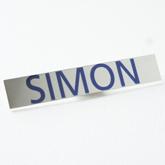 name tag silver printed